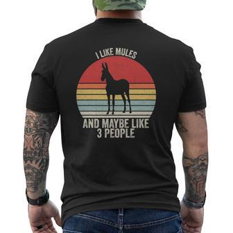 Vintage Retro I Like Mules And Maybe Like 3 People Mule Mens Back Print T-shirt - Seseable