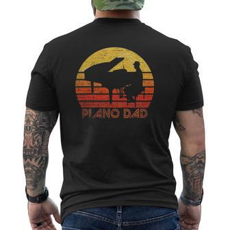 Vintage Retro Piano Player Dad Pianist Silhouette Mens Back Print T-shirt | Mazezy
