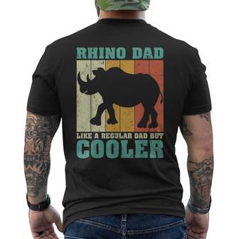 Vintage Retro Rhino Dad Like A Regular Dad Father's Day Men's T-shirt Back Print - Monsterry UK