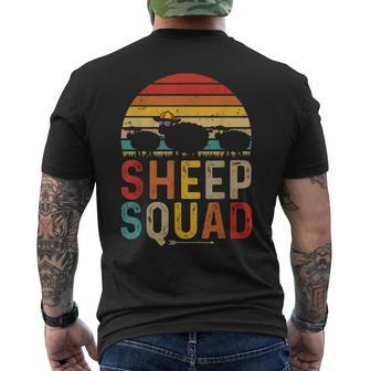Vintage Retro Sheep Squad Sheep Wearing Sunglasses Farm Men's T-shirt Back Print - Monsterry DE
