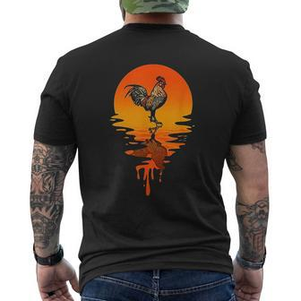 Vintage Retro Style Rooster Mens Back Print T-shirt - Seseable