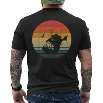 Vintage Retro Sunset Angler Fish Men's T-shirt Back Print - Monsterry CA