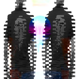 Vintage Retro Sunset Palm Tree Men's T-shirt Back Print - Thegiftio UK