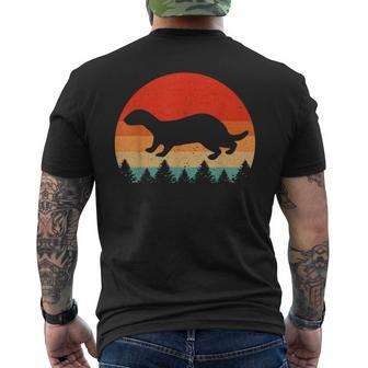 Vintage Retro Weasel Animal Lover Weasel Men's T-shirt Back Print - Monsterry