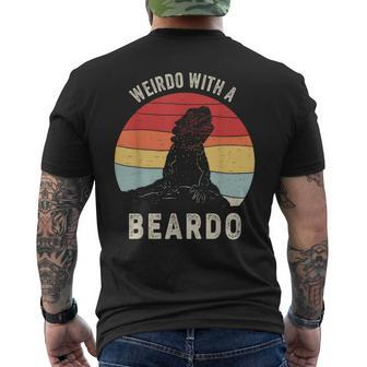 Vintage Retro Weirdo With A Beardo Bearded Dragon Men's T-shirt Back Print - Monsterry CA