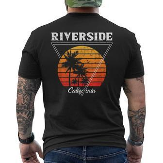 Vintage Riverside California Palm Trees Ca Retro Men's T-shirt Back Print - Monsterry CA