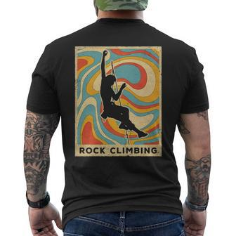 Vintage Rock Climbing Sport Retro Poster Men's T-shirt Back Print | Mazezy