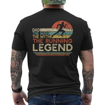 Vintage Running Dad The Man The Myth The Legend Runner Men's T-shirt Back Print | Mazezy