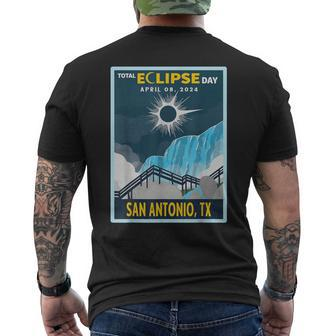 Vintage San Antonio Texas Total Solar Eclipse 2024 Men's T-shirt Back Print - Monsterry DE