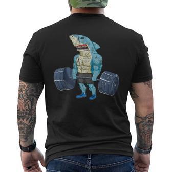 Vintage Shark Weightlifting Bodybuilder Muscle Fitness Men's T-shirt Back Print - Monsterry UK