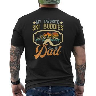 Vintage Skiing My Favorite Ski Buddies Call Me Dad Mens Back Print T-shirt | Mazezy DE