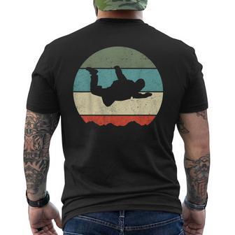 Vintage Skydiving Sonnenuntergang Silhouette Kurzärmliges Herren-T-Kurzärmliges Herren-T-Shirt, Fallschirmspringen Tee - Seseable