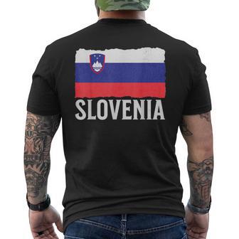 Vintage Slowenien Slowenien Flagge Slowenien Pride Herren Damen T-Shirt mit Rückendruck - Geschenkecke