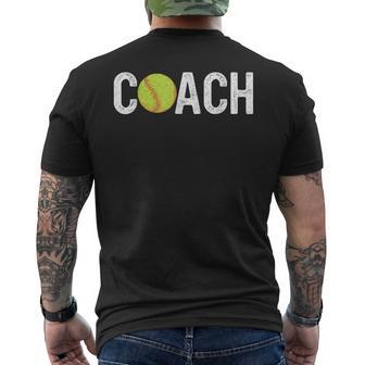 Vintage Softball Coaches Appreciation Softball Coach Men's T-shirt Back Print - Seseable