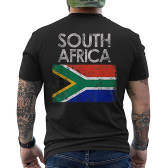 Vintage South Africa African Flag Pride Men's T-shirt Back Print - Monsterry