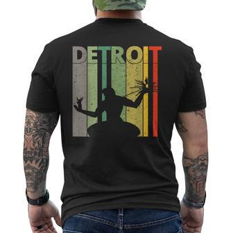Vintage Spirit Of Detroit Retro Detroit Men's T-shirt Back Print - Monsterry