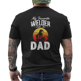 Vintage Style My Favorite Welder Calls Me Dad Father's Day Mens Back Print T-shirt | Mazezy DE