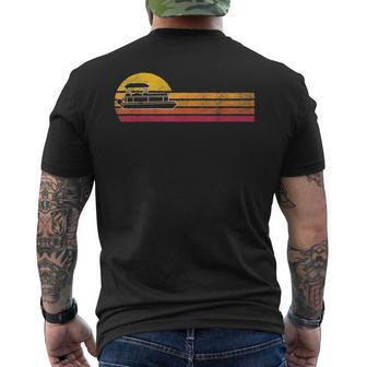Vintage Style Pontoon Boat Silhouette Retro Boating 90S Men's T-shirt Back Print - Monsterry