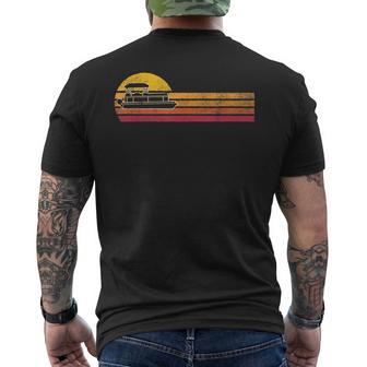 Vintage Style Pontoon Boat Silhouette Retro Boating 90S Men's T-shirt Back Print - Monsterry UK