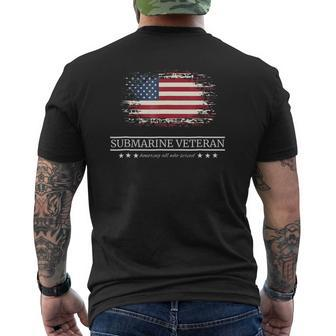 Vintage Submarine Veteran Silent Service Mens Back Print T-shirt | Mazezy DE