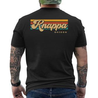 Vintage Sunset Stripes Knappa Oregon Men's T-shirt Back Print - Seseable