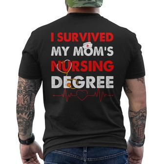 Vintage Survived My Mom's Nursing Degree Nursing Graduation Men's T-shirt Back Print - Monsterry AU