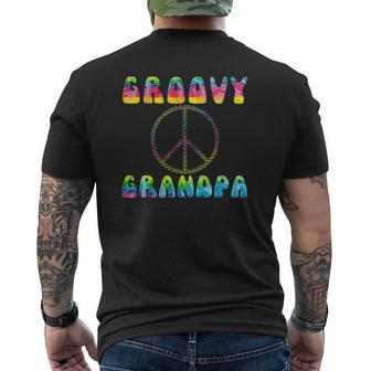 Vintage Tie Dye Peace Sign Groovy Grandpa Mens Back Print T-shirt | Mazezy AU
