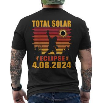 Vintage Total Solar Eclipse 04082024 Sasquatch Bigfoot Men's T-shirt Back Print | Mazezy