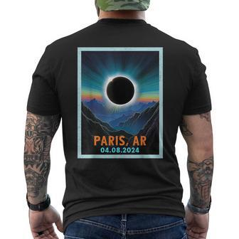 Vintage Total Solar Eclipse 2024 Paris Arkansas Men's T-shirt Back Print | Mazezy
