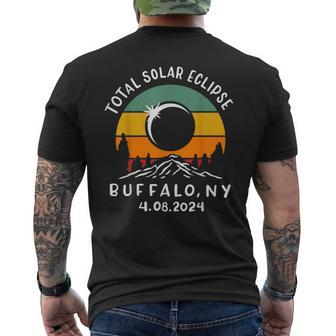 Vintage Total Solar Eclipse Usa Buffalo New York 4082024 Men's T-shirt Back Print - Monsterry AU