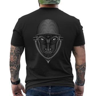 Vintage Traditional Tribal African Mask Men's T-shirt Back Print - Monsterry AU