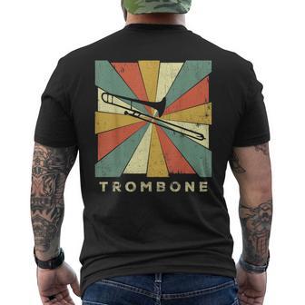 Vintage Trombone Player Music Retro Men's T-shirt Back Print - Monsterry CA