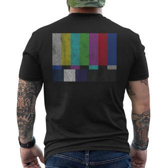 Vintage Tv Test Pattern Color Bars Men's T-shirt Back Print - Monsterry