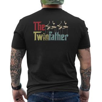 Vintage The Twinfather Happy Father's Day Proud Dad Of Twins Mens Back Print T-shirt | Mazezy