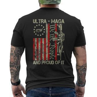 Vintage Ultra Maga Old American Flag 1776 We The People Usa Men's T-shirt Back Print - Monsterry