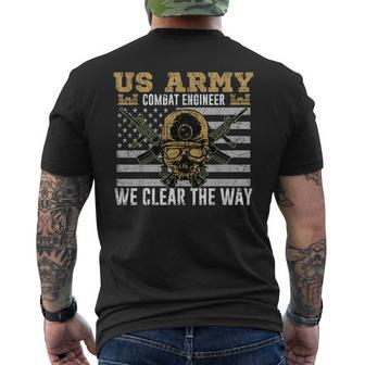 Vintage Us Army Combat Engineer 12B Military Pride Idea Mens Back Print T-shirt - Thegiftio UK
