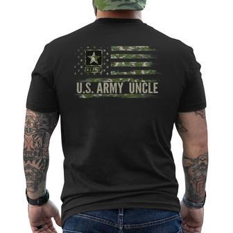 Vintage US Army Uncle With Camo American Flag Veteran Men's T-shirt Back Print - Monsterry AU