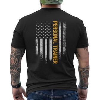 Vintage Usa Personal Trainer American Flag Mens Back Print T-shirt - Seseable