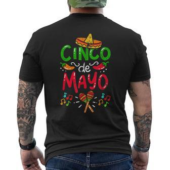 Vintage Viva Mexico 5 De Mayo Happy 5 De Mayo Cinco De Men's T-shirt Back Print | Mazezy
