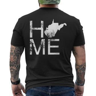 Vintage West Virginia Home Wv State Map In Place Of O Men's T-shirt Back Print - Monsterry UK