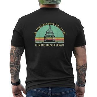 Vintage A Woman's Place Is In The House And Senate Mens Back Print T-shirt - Thegiftio UK