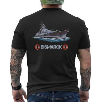 Vintage World War 2 German Navy Otto Von Bismarck Battleship Men's T-shirt Back Print - Monsterry DE