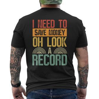 Vinyl Collecting Vintage Record Collector Vinyl Records Men's T-shirt Back Print - Monsterry