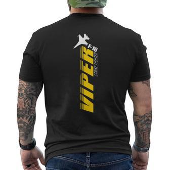 Viper Kampfjet Motiv Kurzärmliges Herren-T-Kurzärmliges Herren-T-Shirt für Herren in Schwarz, Luftfahrt Design - Seseable