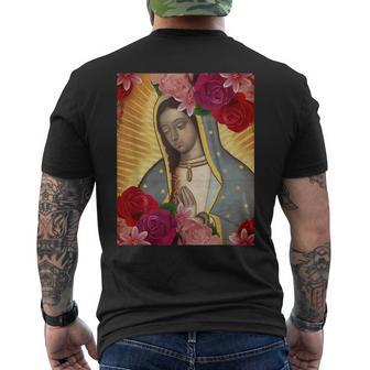 Virgen De Guadalupe Our Lady Guadalupe Vintage Mary Mexican Men's T-shirt Back Print - Monsterry DE