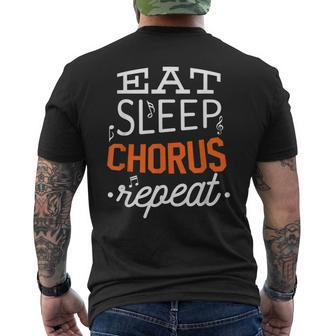 Vocals Singer Vocalist Eat Sleep Chorus Repeat Choir Men's T-shirt Back Print - Monsterry