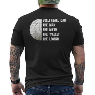 Volleyball Dad The Man The Myth The Wallet Fathers Day Men's T-shirt Back Print - Thegiftio