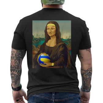 Volleyball Mona Lisa Leonardo Da Vinci Kunstvolleyball T-Shirt mit Rückendruck - Seseable