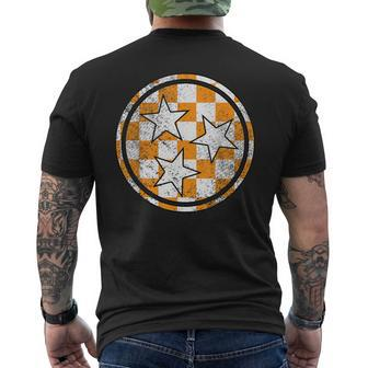 Volunr State Orange And White Checkerboard Tennessee Men's T-shirt Back Print - Monsterry DE