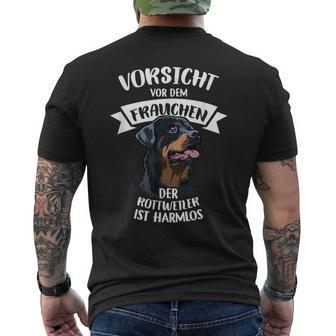 Vorsicht Vor Dem Frauchen Vorsicht Vor Dem Frauchen German L T-Shirt mit Rückendruck - Seseable